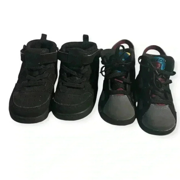 Toddler unisex Nike court borough mid 2 & Jordan 6 retro bordeaux sneakers sz 6c